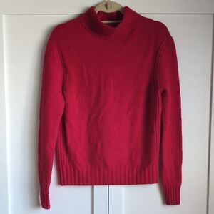 J.Crew Merino Wool/Alpaca Blend Cozy Red Mockneck Sweater Women's Medium